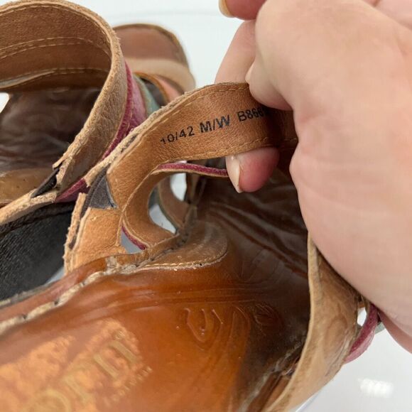 Born Women's Lumi Sandal Size 10 Wedge Platform Slide Strappy Multicolor Leather - Picture 14 of 16